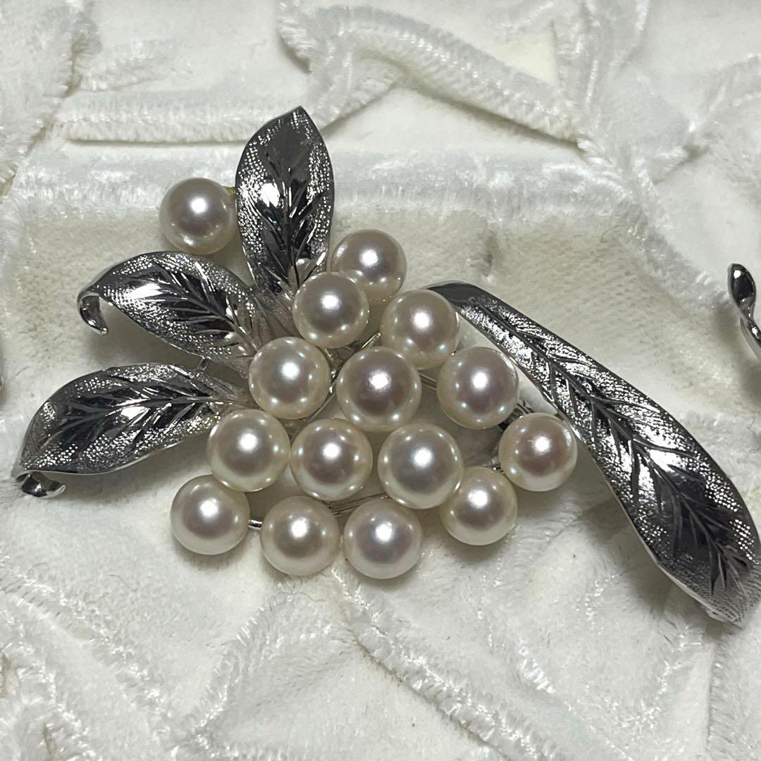 あこや真珠　ブローチ　3点セット　アコヤ真珠　本真珠　淡水パール