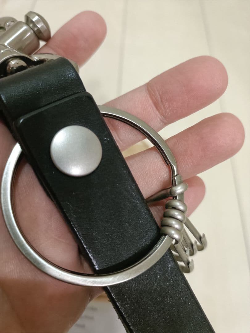 【なし】Hender Scheme 黒 レザー キーリング