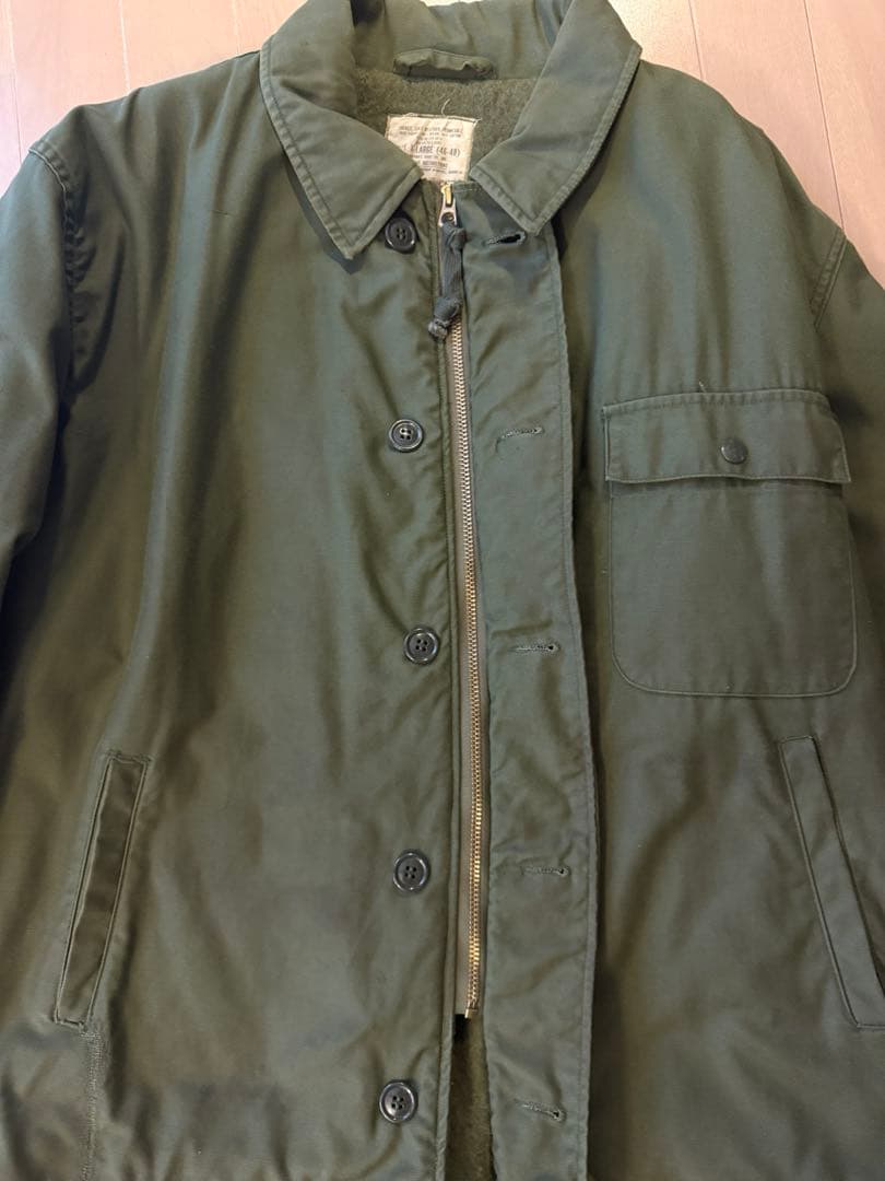 ジャケット・アウター 70s XL A-2 Deck Jacket USN NAVY ARMY