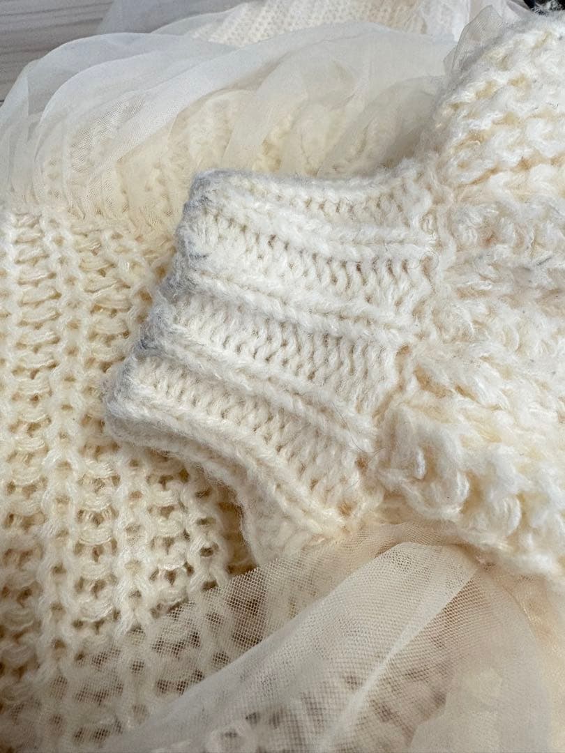 トップス Acka tulle knit cardigan