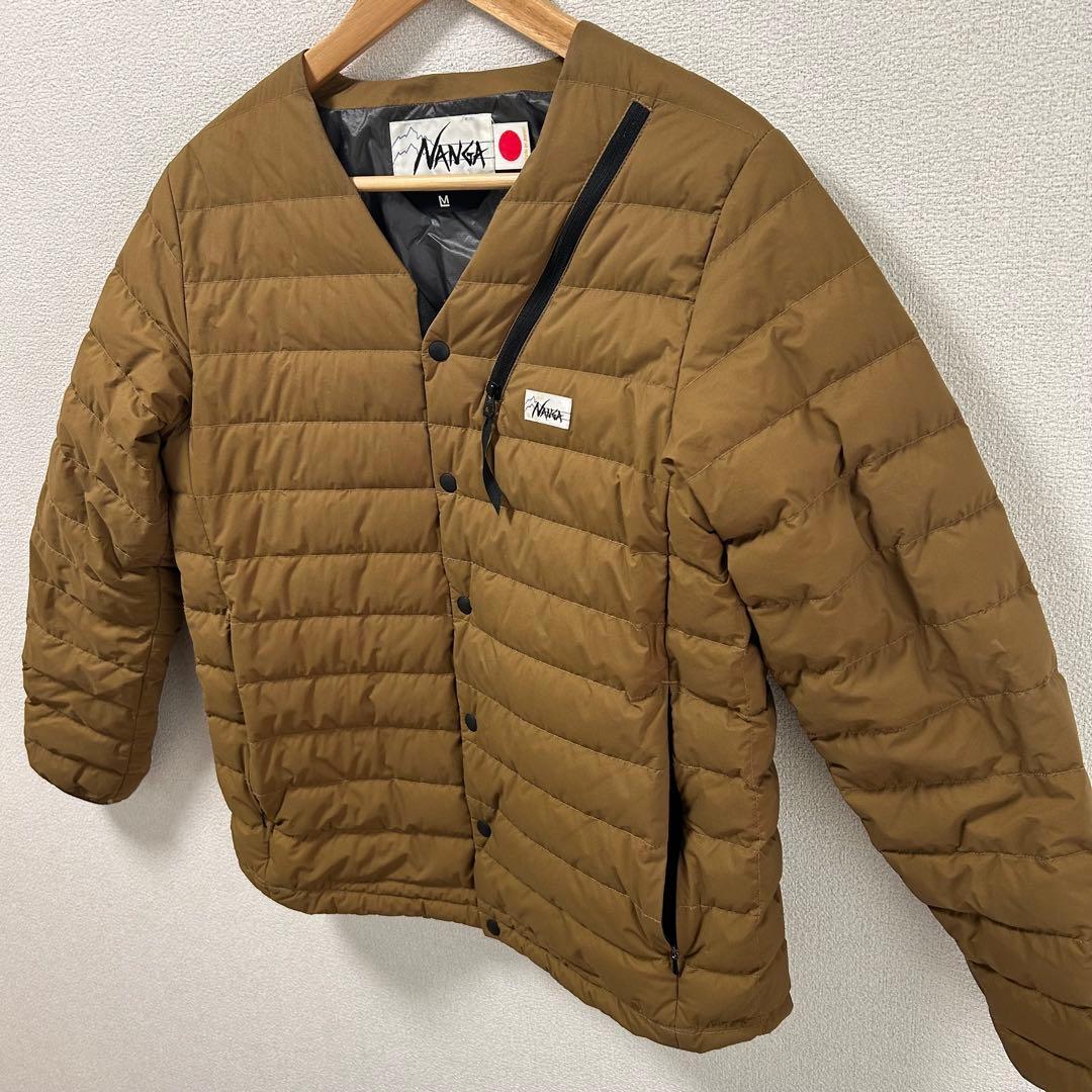 NANGA ナンガ　ホワイトレーベル　ダウンカーディガン　Sサイズ　coyote
