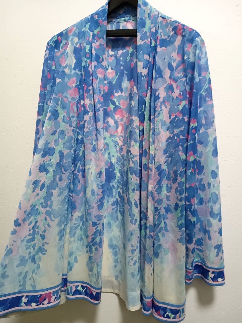 美品　レオナール　シースルーカーディガン　ゆったり40