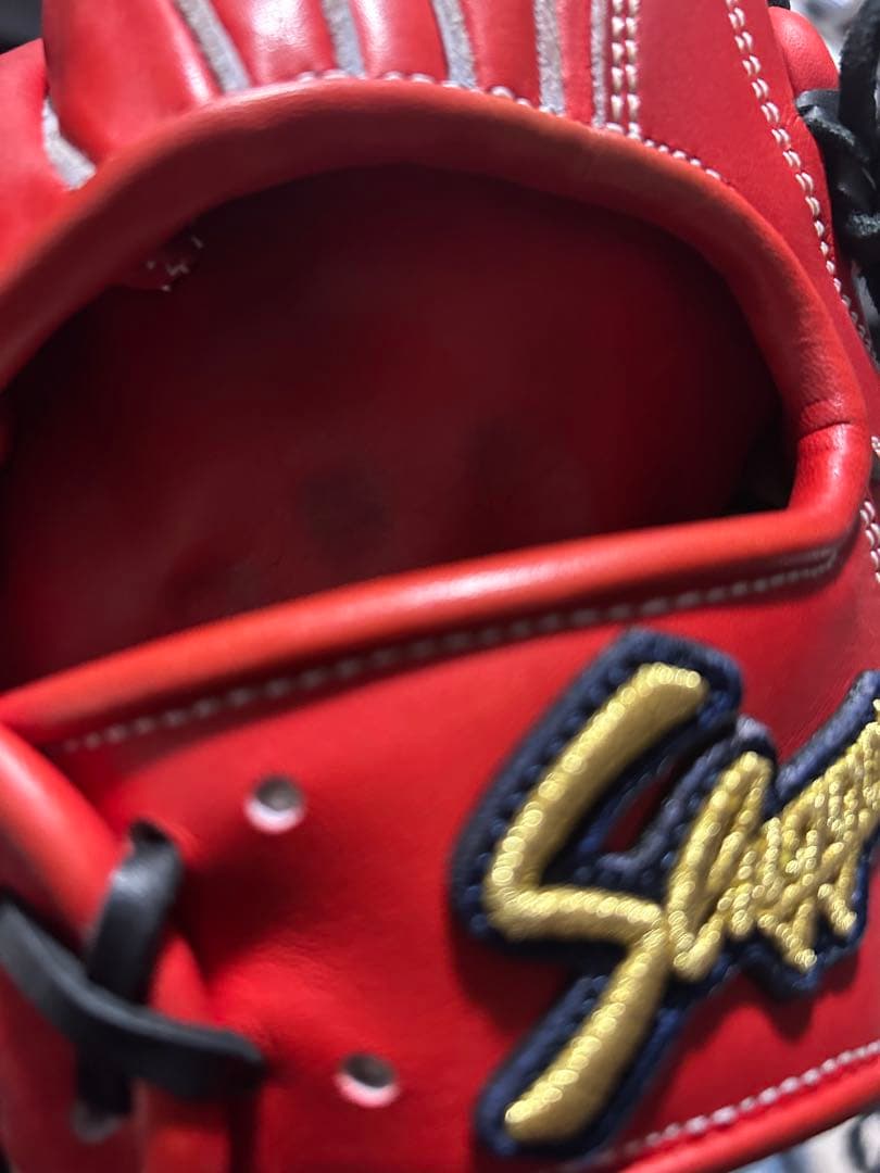 久保田スラッガー硬式グローブ福岡支店型付け