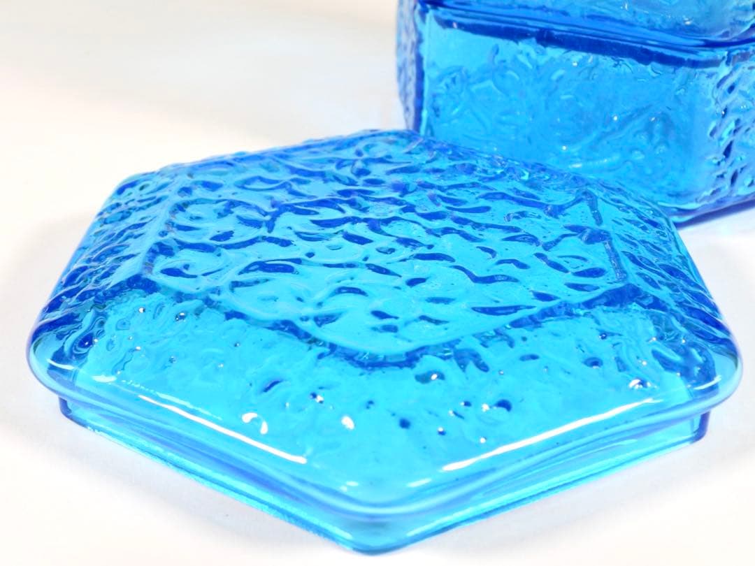 『江戸吹硝子　六角縁高』『清昌堂やました謹製』三段重箱 茶道具