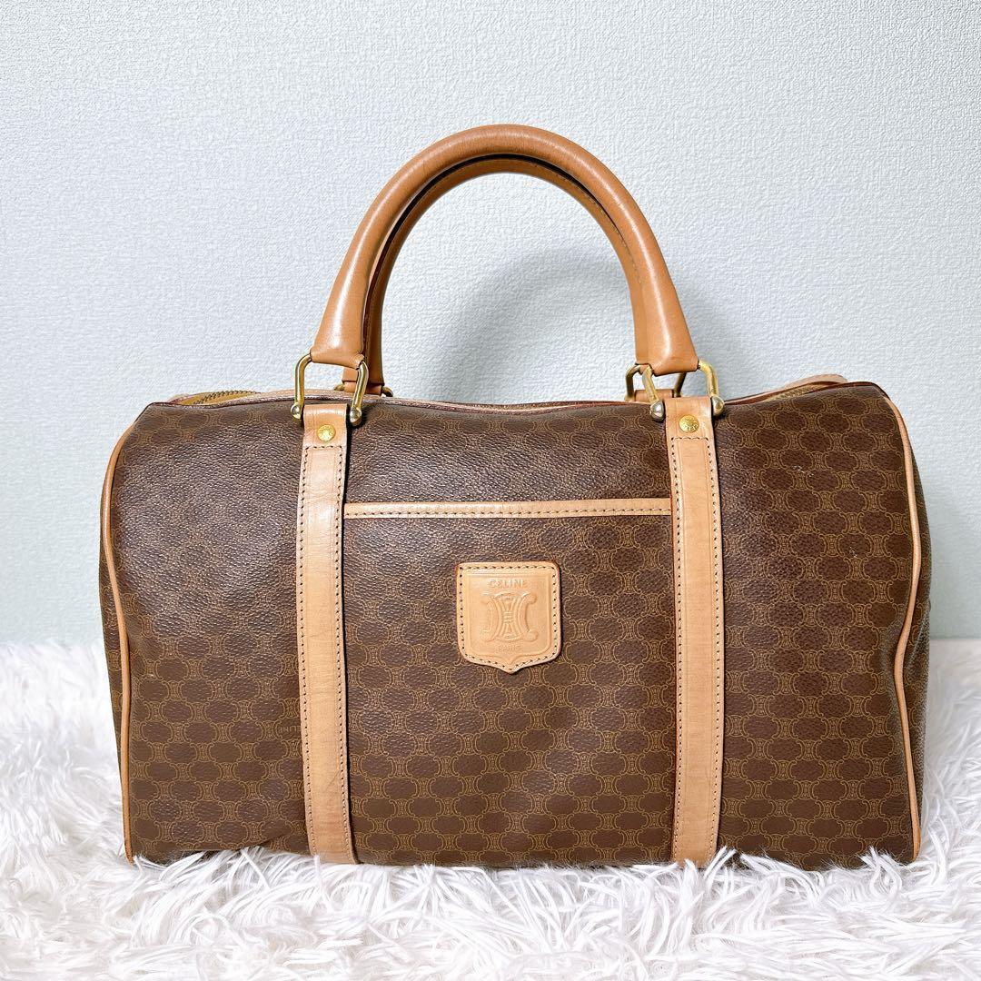 美品 セリーヌ ボストンバッグ 2way ショルダーバッグ トリオンフ マカダム