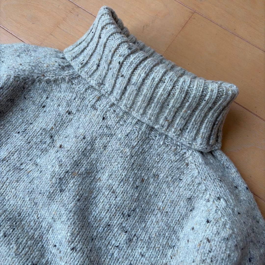 【新品】タートルネック セーター ハーレーオブスコットランド ホワイトネップ