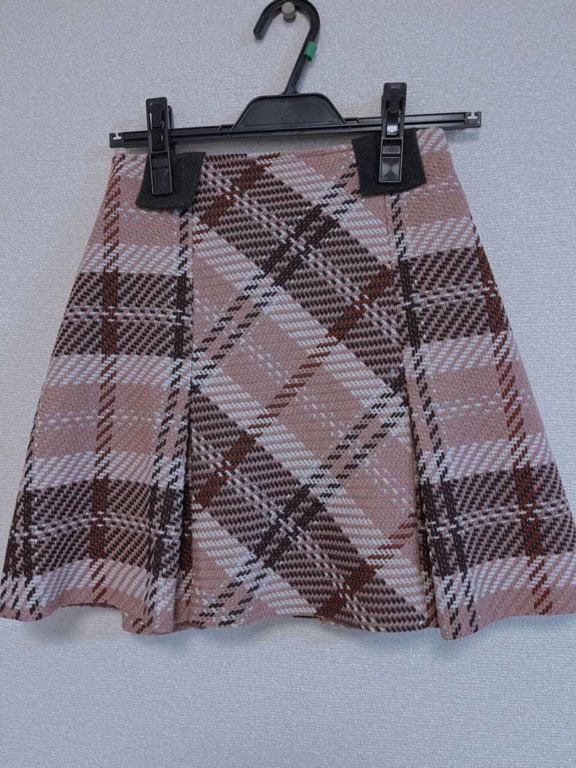 snidel スナイデル　ロービングチェックミニスカート　ピンク　PNK