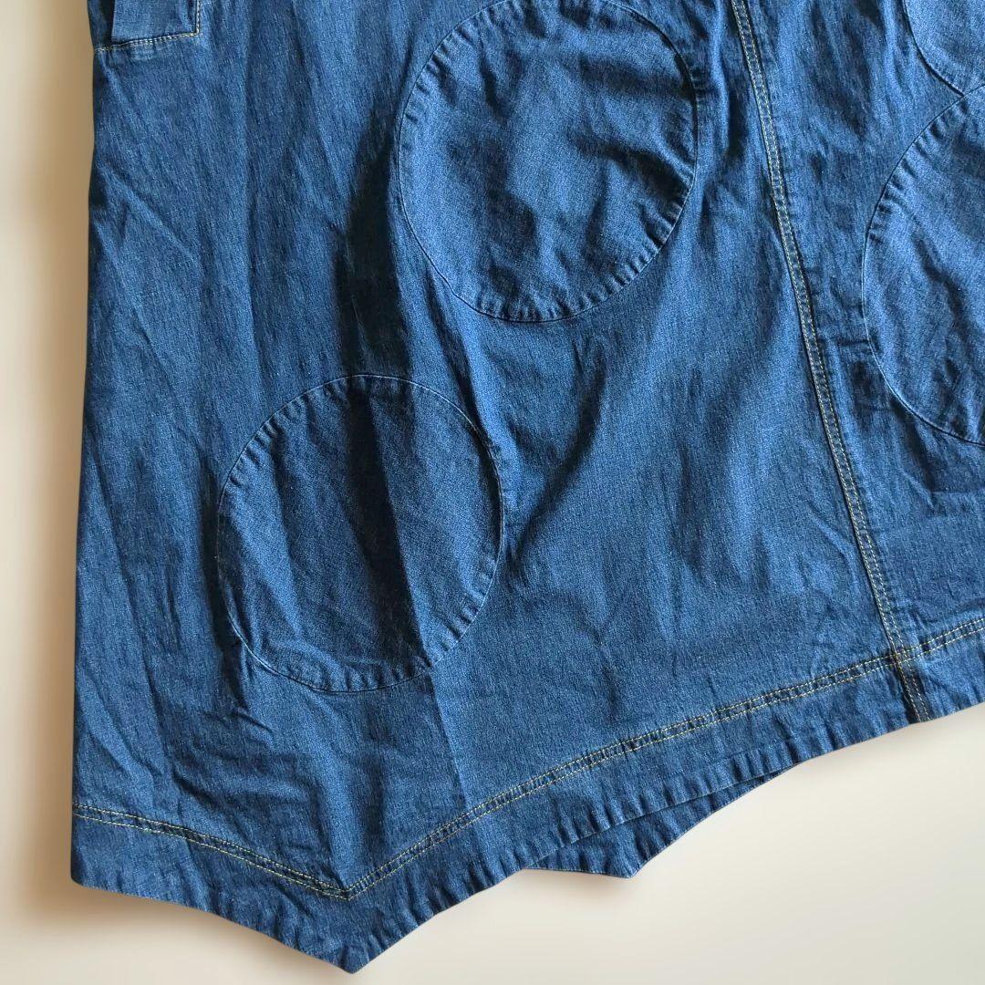 i+mu センソユニコ ロングワンピース インディゴ フレア ゆったり 40