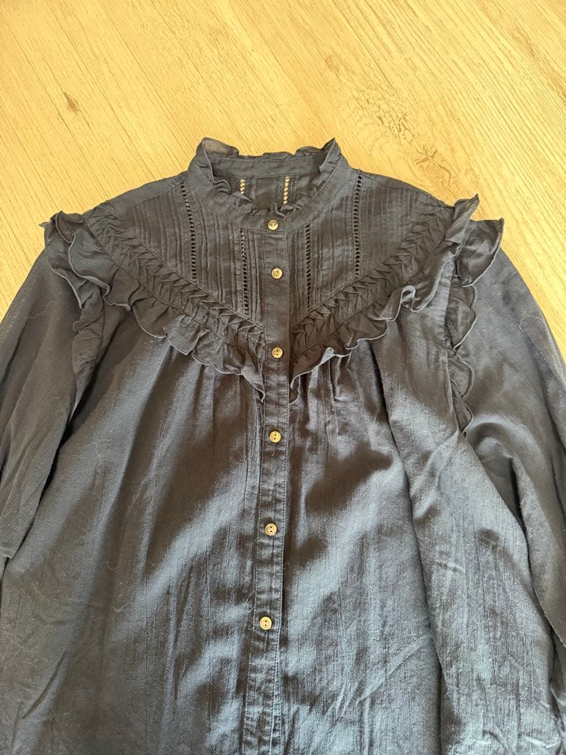 SLOBE IENA ピンタックフリルブラウス