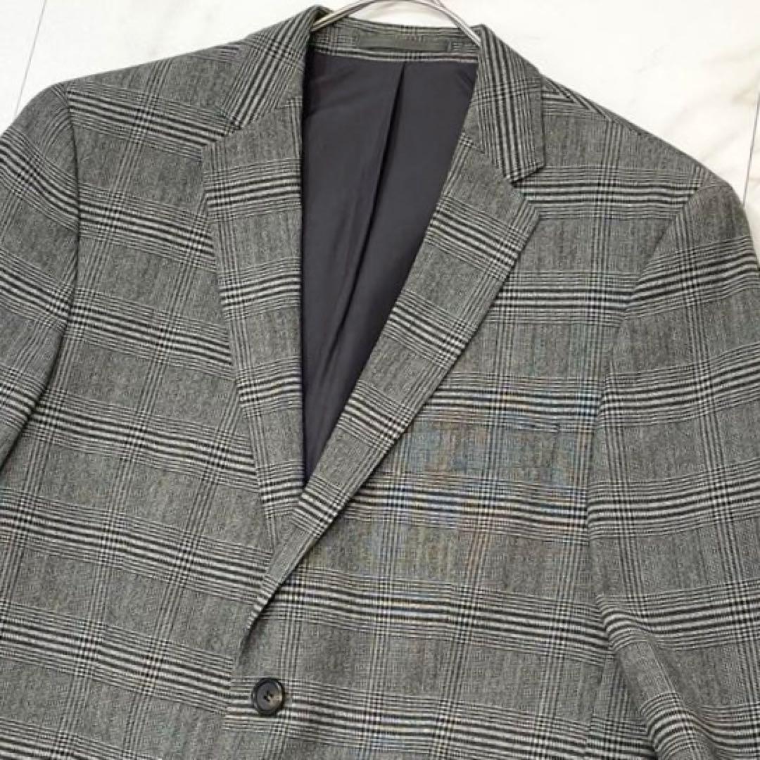 ヒューゴボス スーツ セットアップ ストレッチ グレンチェック ウール グレー