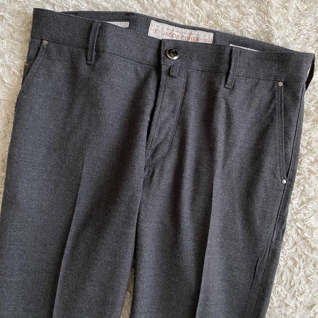 未使用級/W33 JACOB COHEN J666 スラックス フランネルウール