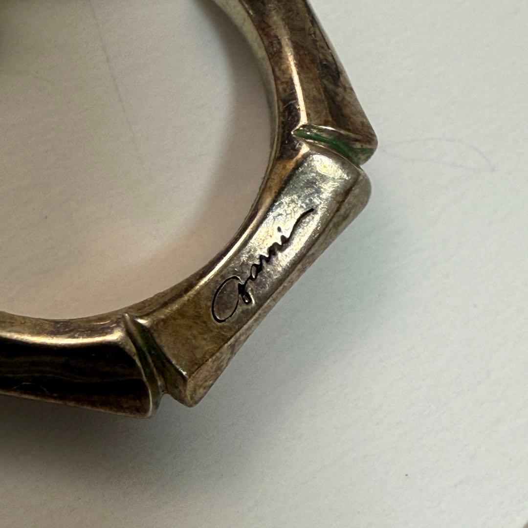 ガルニ　garni シルバー 八角形　フープ　ピアス ロゴ　ボーン　骨　925