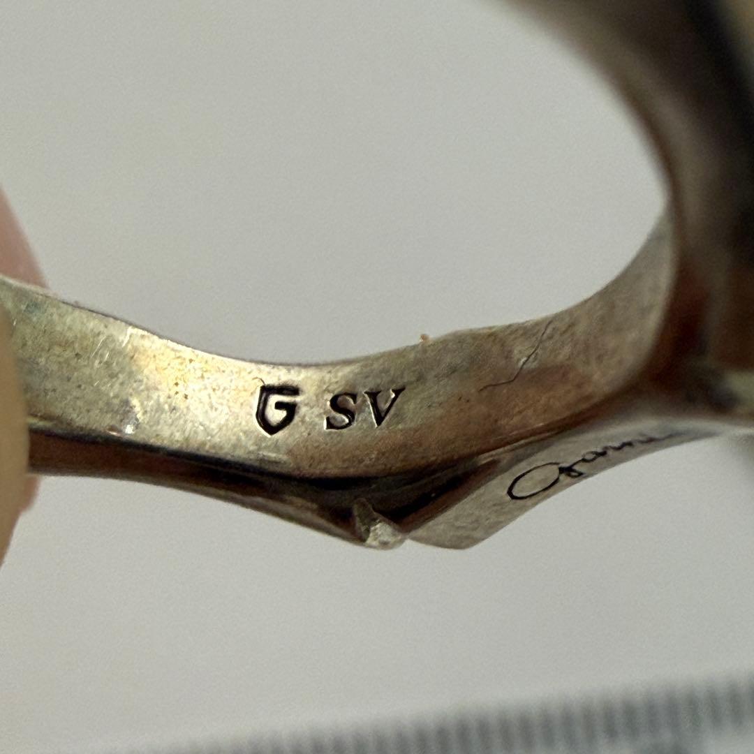 ガルニ　garni シルバー 八角形　フープ　ピアス ロゴ　ボーン　骨　925