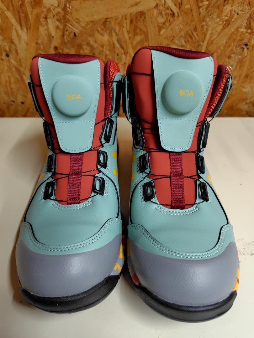 限定ASICS 安全靴 水色/赤/グレー