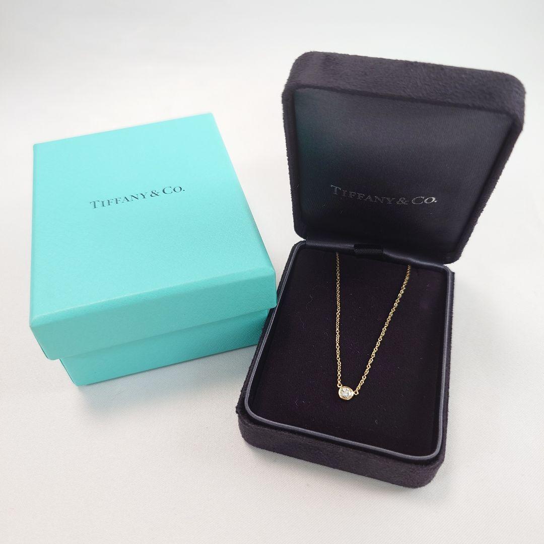 【美品】ティファニー K18 バイザヤード ダイヤ ネックレス 6823