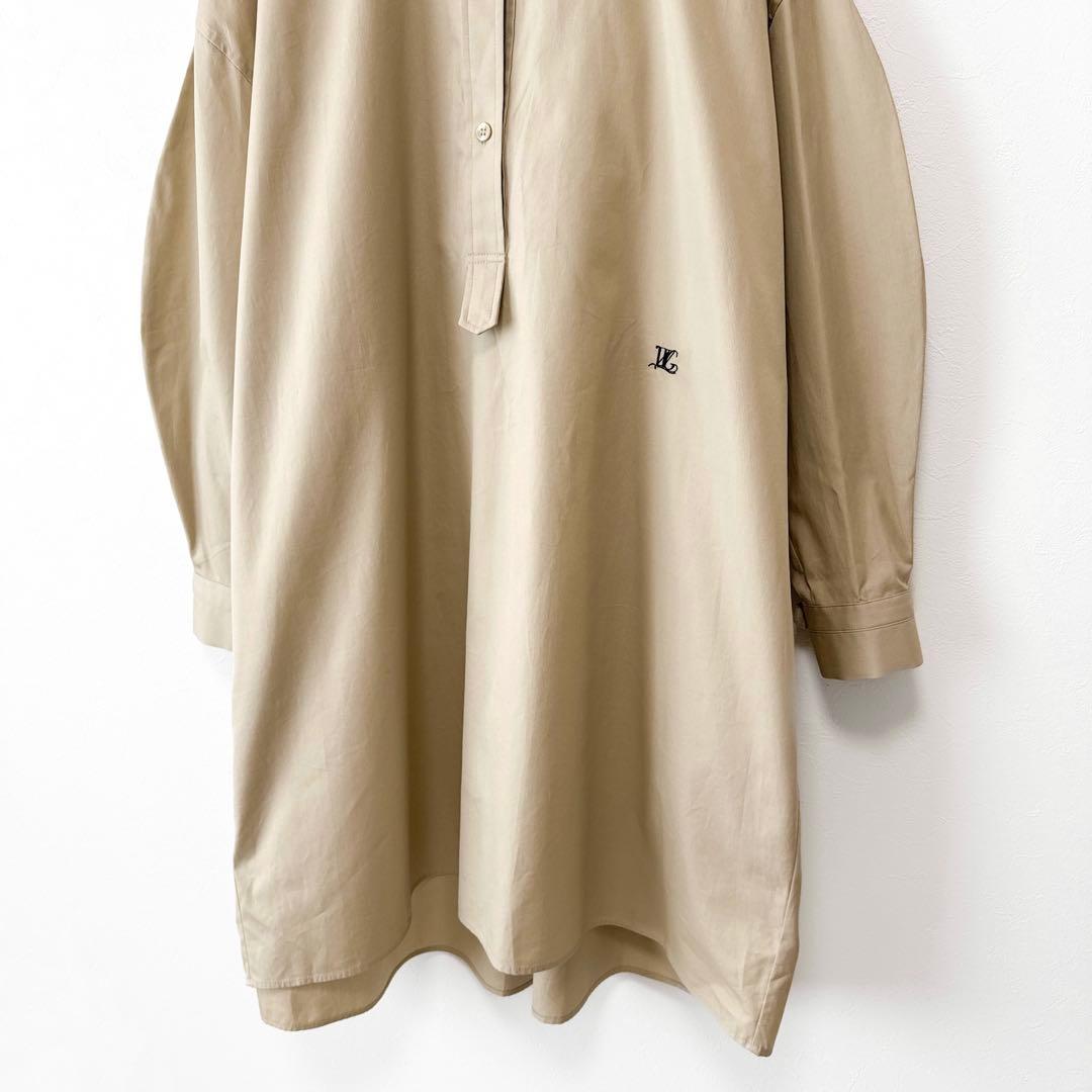 美品 Whim Gazette 刺繍シャツチュニック ビッグシルエット ベージュ