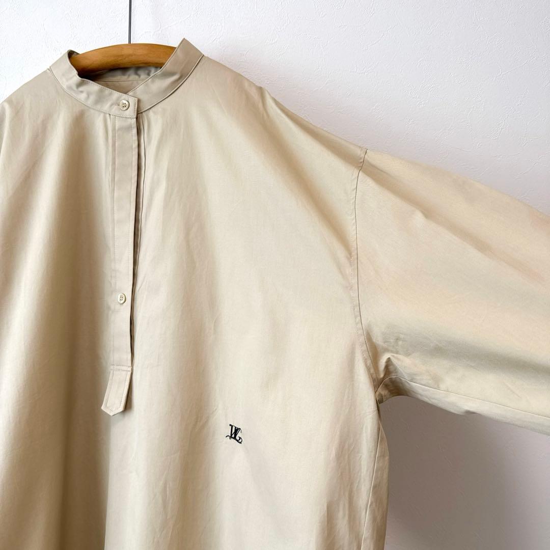 美品 Whim Gazette 刺繍シャツチュニック ビッグシルエット ベージュ