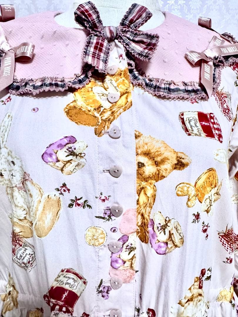 ピンクハウス×青木美沙子 アニマルハッピージャムプリントワンピース