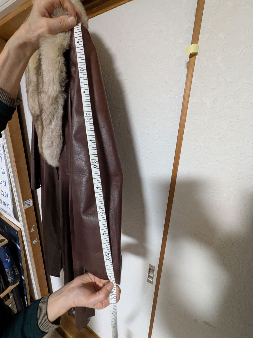 ​最高級Partina パルティナ 牛革 ロングレザーコート ファー付 Aライン