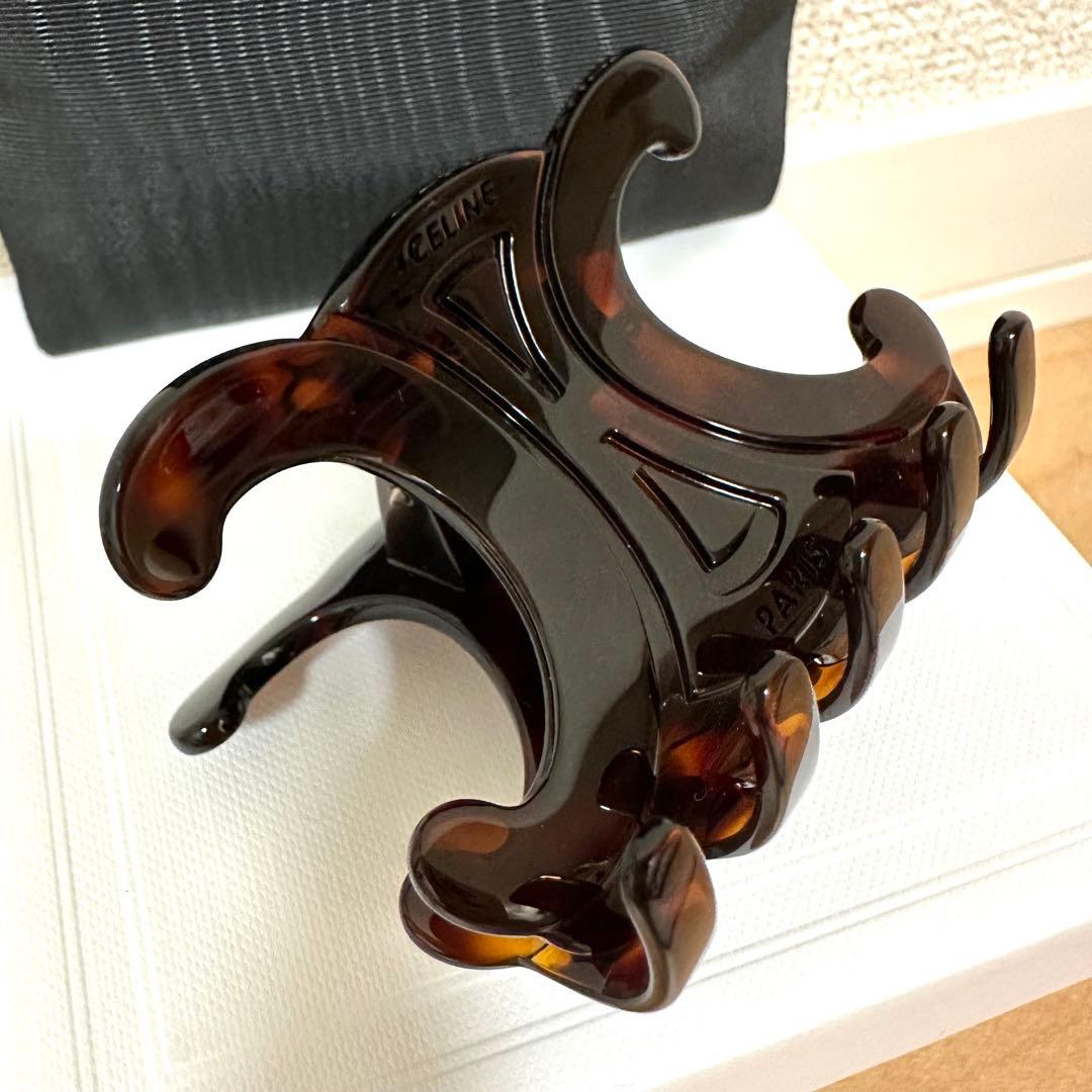 CELINE セリーヌ ラージ ヘアクロー アセテート バレッタ ヘアクリップ