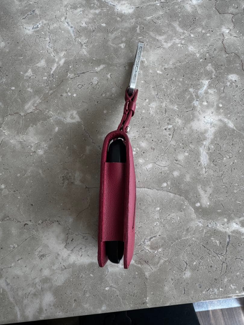 ポルシェ バーガンディ レザー キーケース