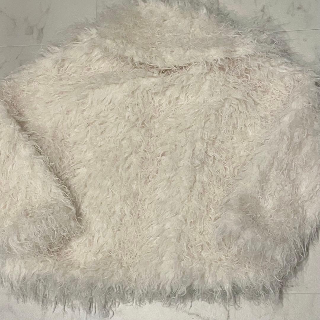 海外　インポート　アウター　ファーコート　ホワイト