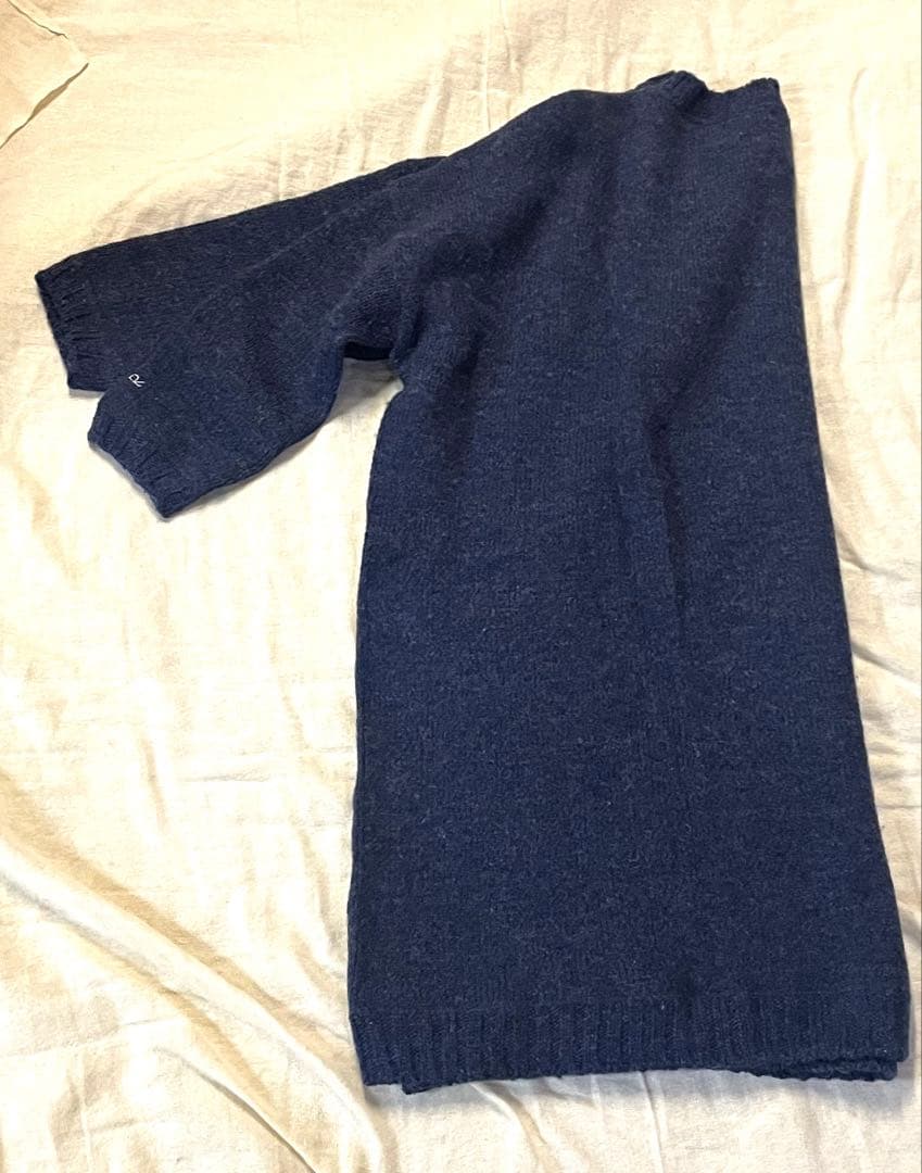 45r上質シェットランドウール二重織りチュニック ゆったり49500円新品同様