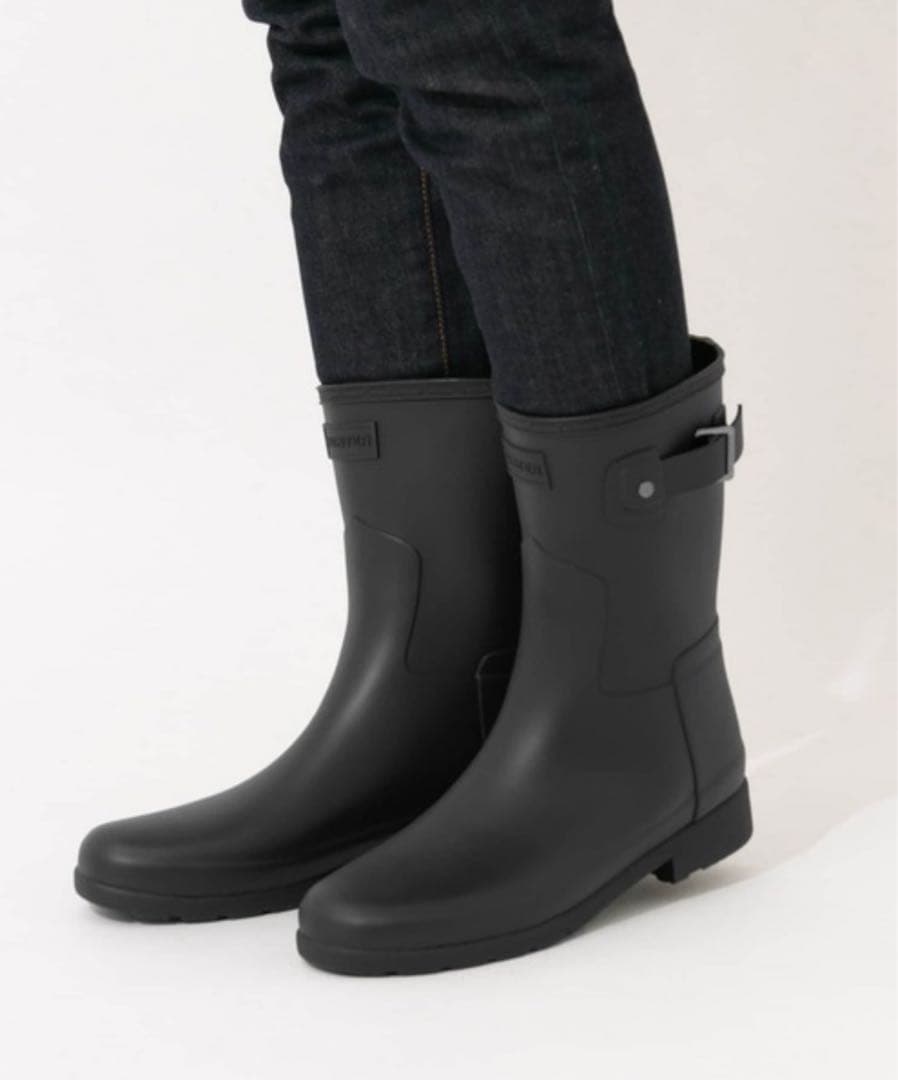 HUNTER ハンター　レインブーツ　23cm 黒　ブラック　ショート