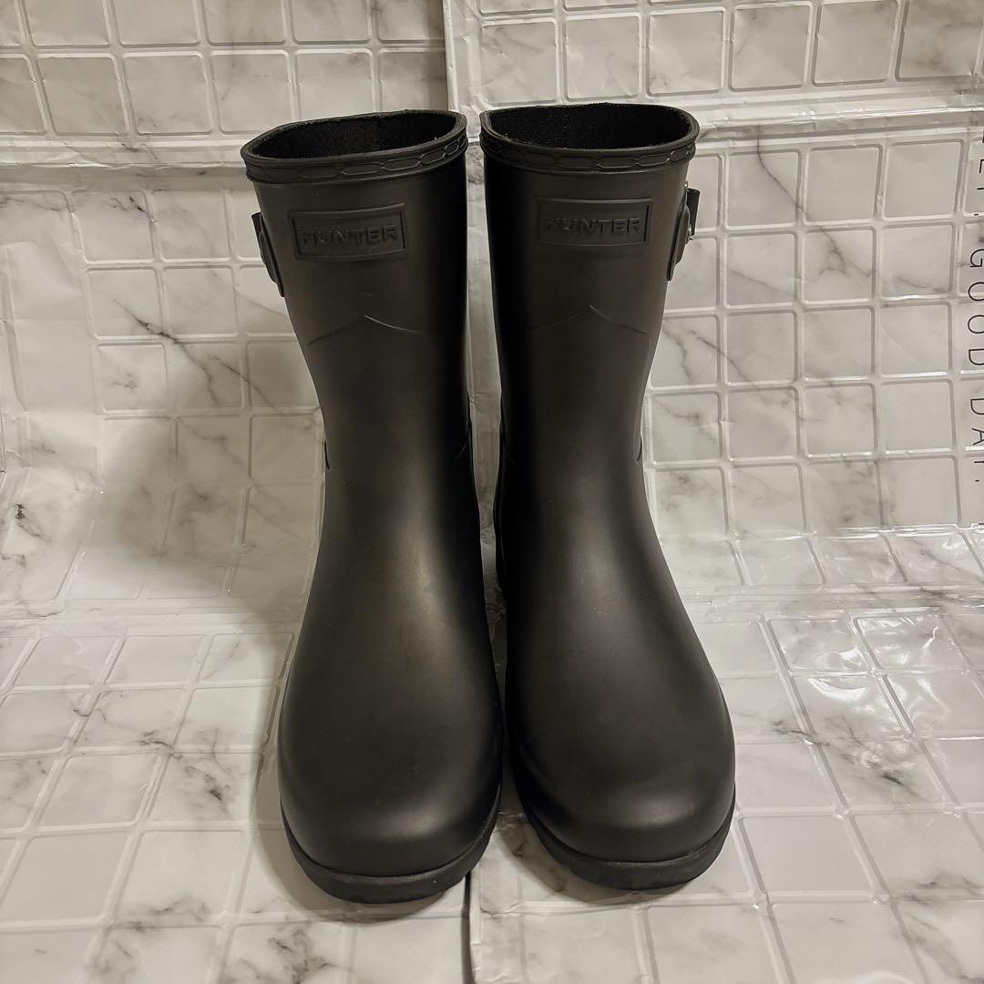 HUNTER ハンター　レインブーツ　23cm 黒　ブラック　ショート