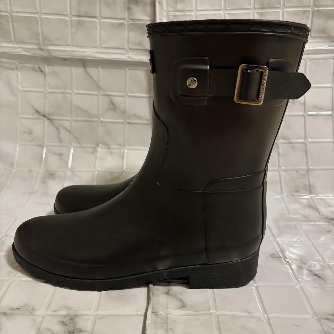 HUNTER ハンター　レインブーツ　23cm 黒　ブラック　ショート