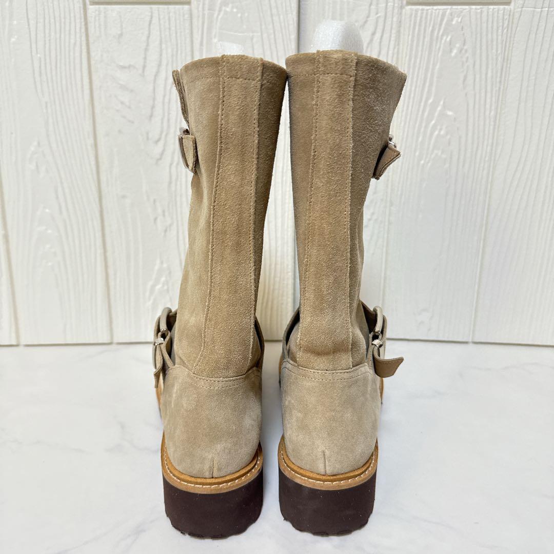 箱付き LE TALON レザーエンジニアブーツ 牛革スエード M 23.5