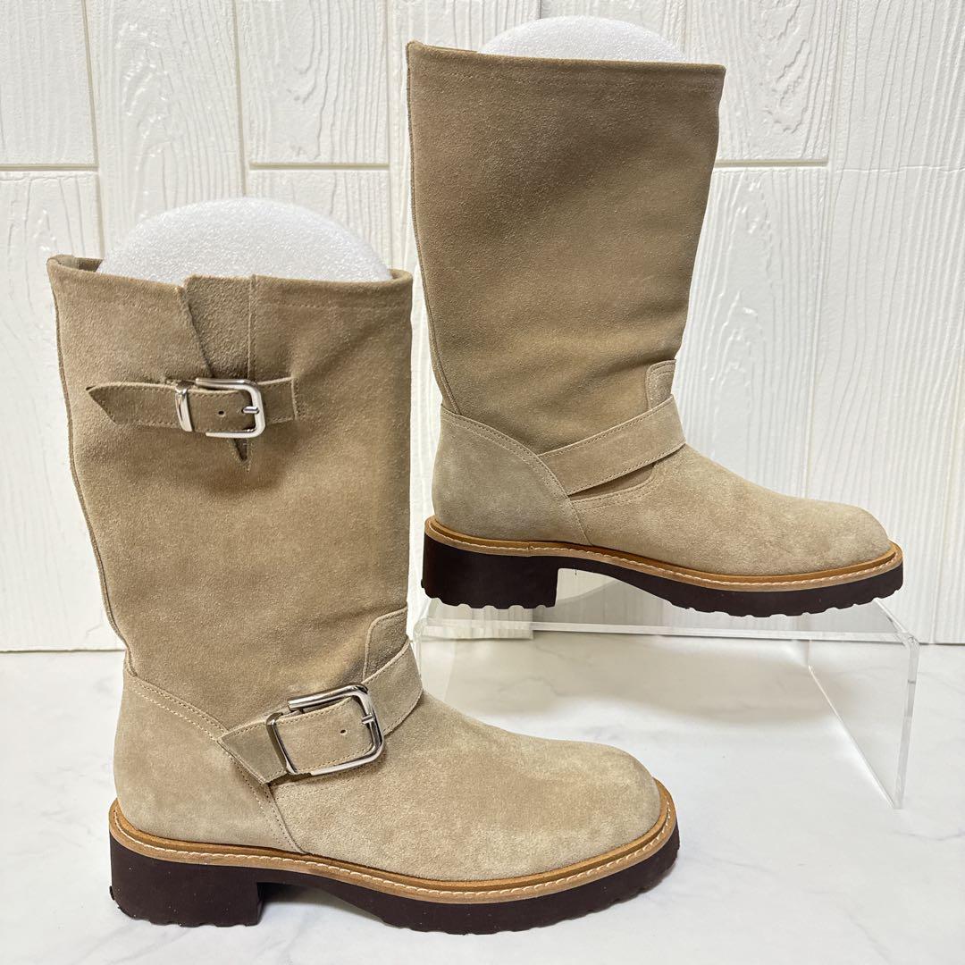 箱付き LE TALON レザーエンジニアブーツ 牛革スエード M 23.5