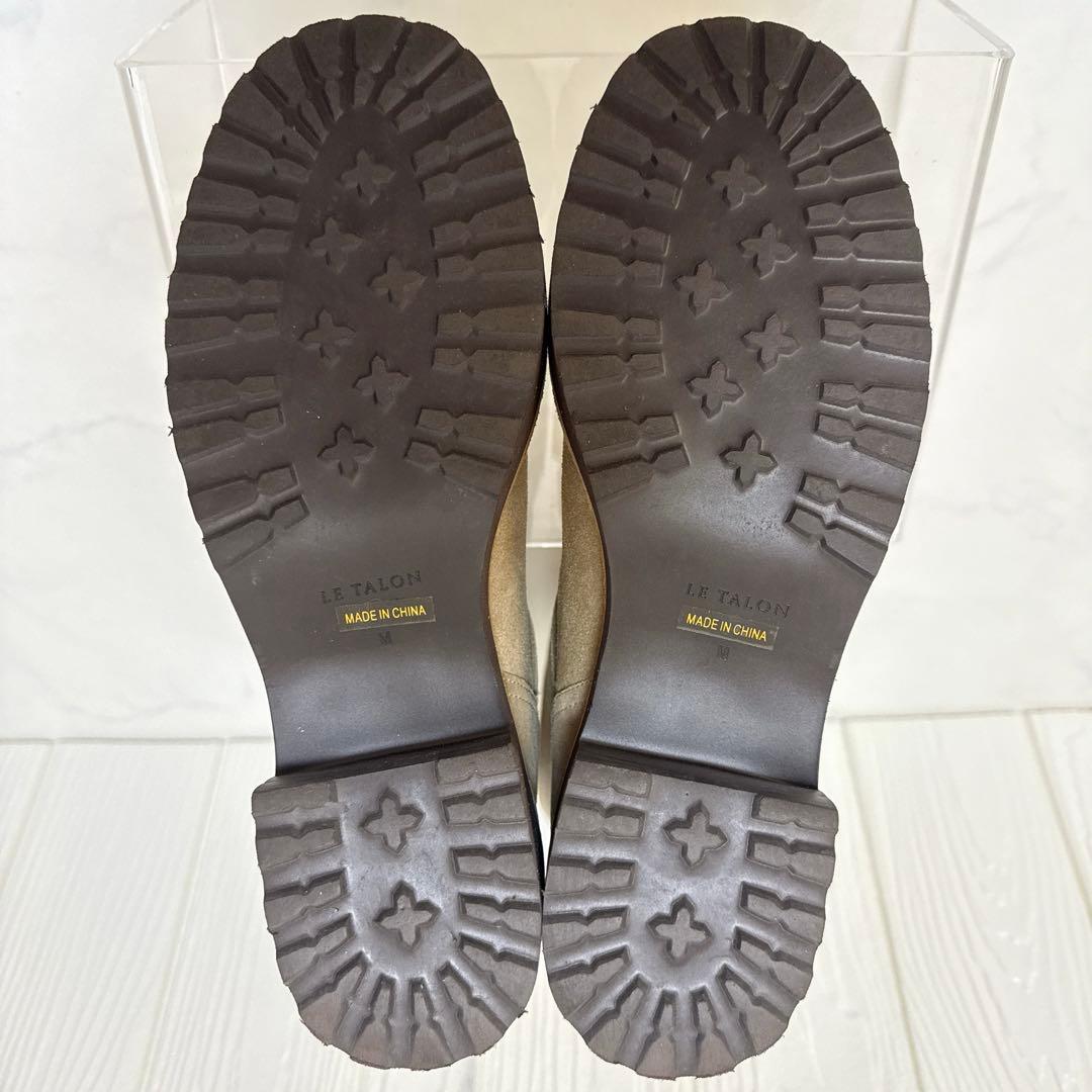 箱付き LE TALON レザーエンジニアブーツ 牛革スエード M 23.5