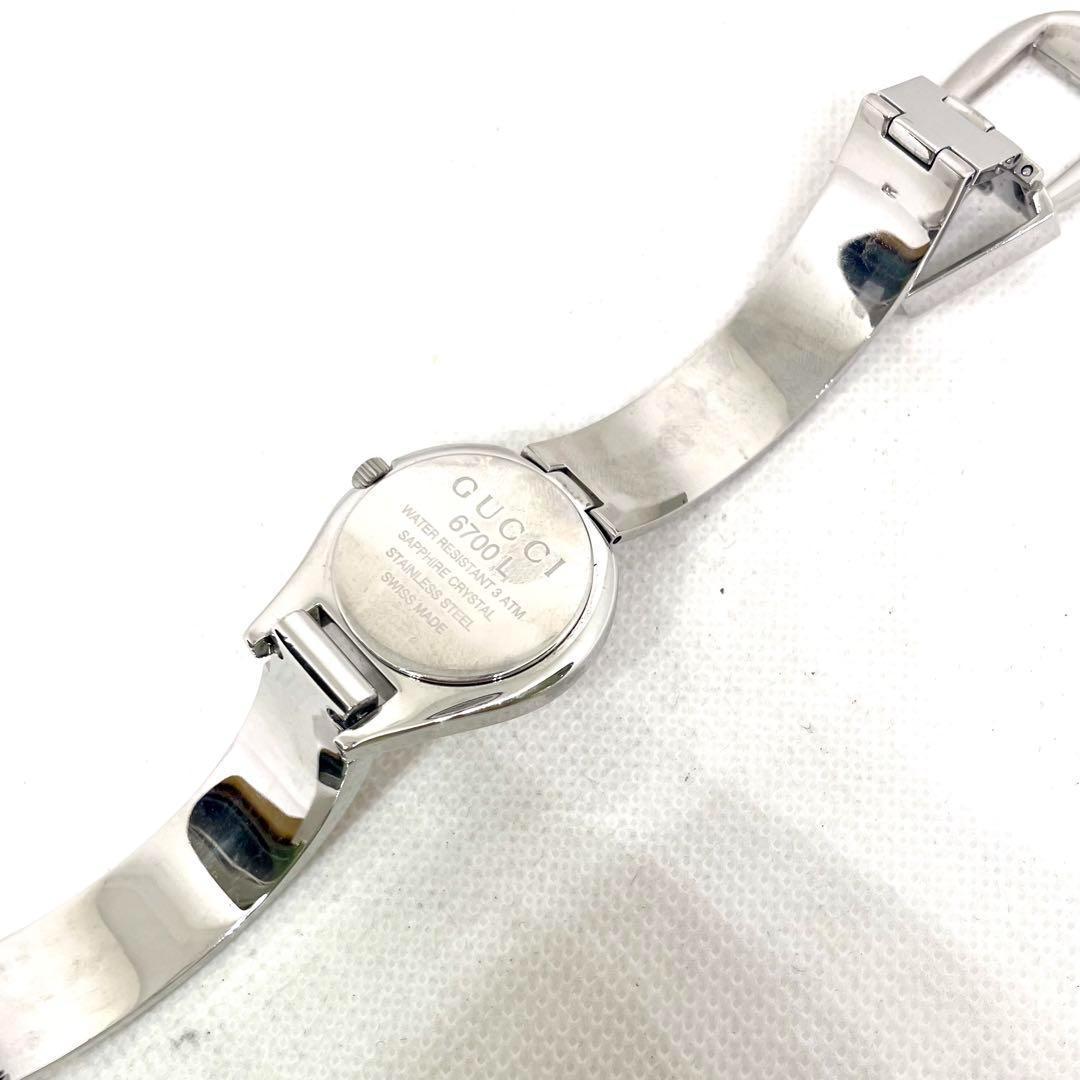 稼働　GUCCI グッチ　レディース時計 6700L シルバー　ミラー文字盤