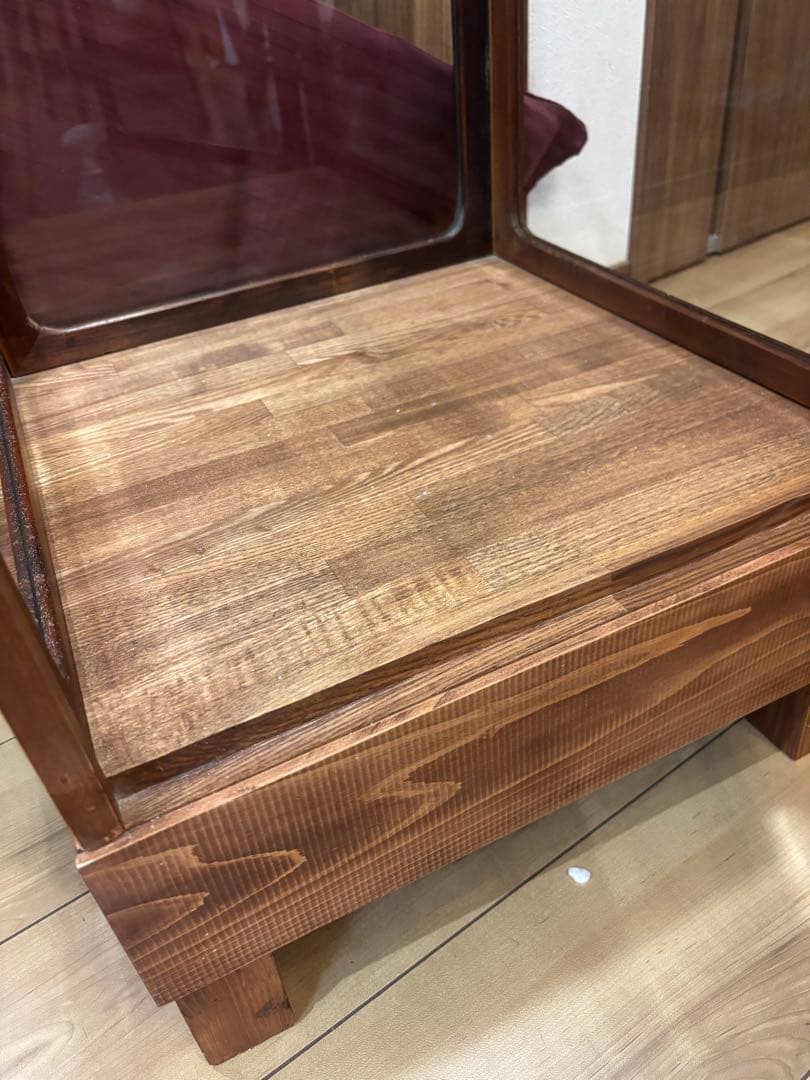 リメイク品　アンティークガラスケース　2段飾り棚