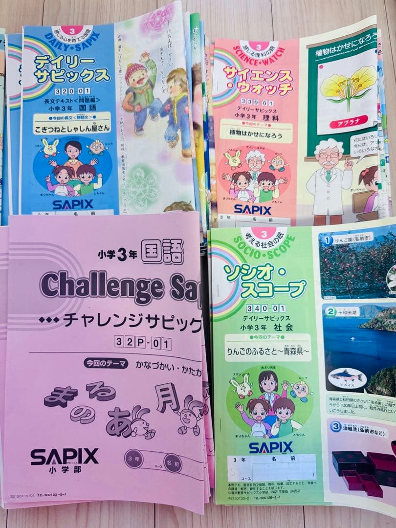 2021年度サピックスSAPIX 3年生テキスト　国語算数社会理科4教科