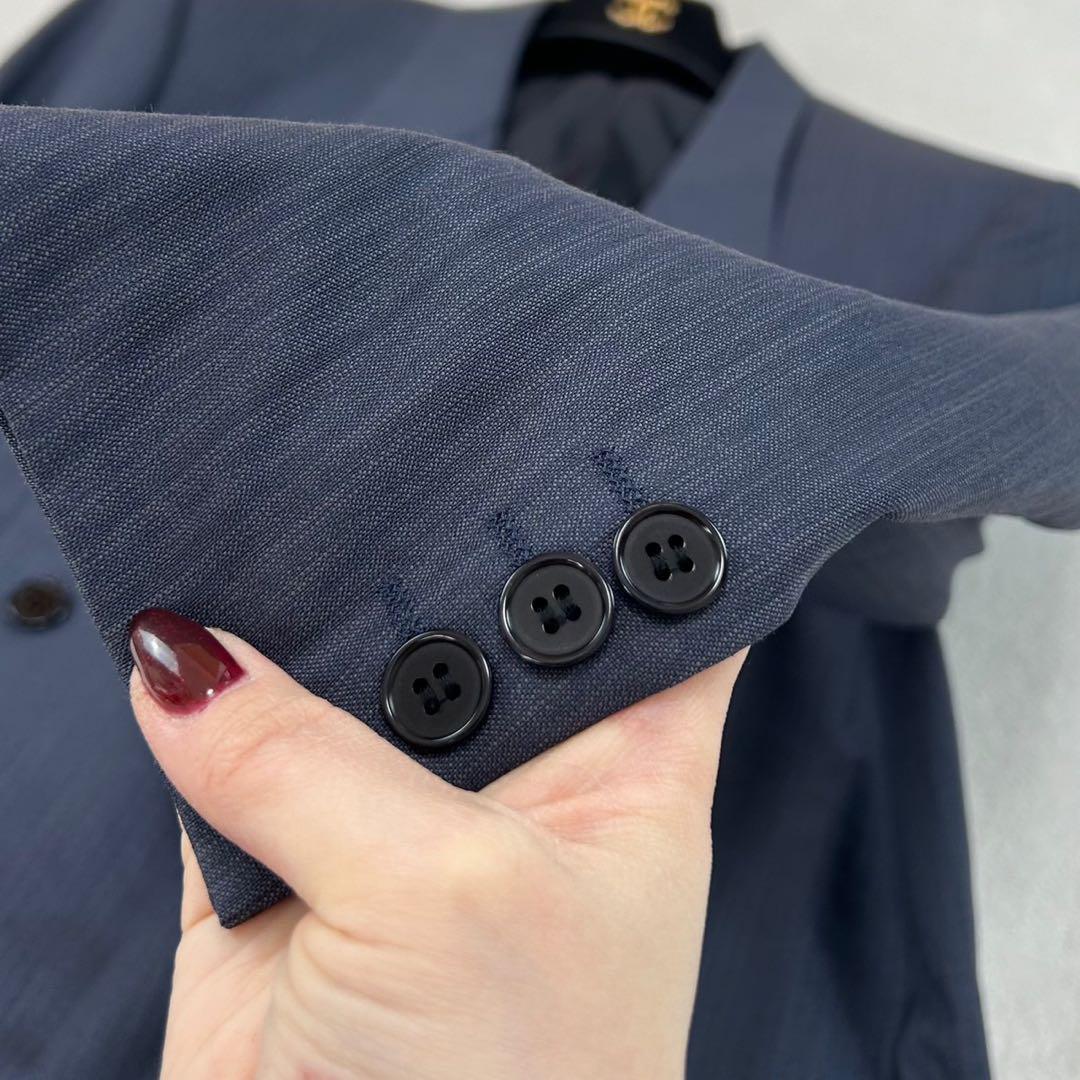 K629 美品 M イヴサンローラン スーツ上下 ネイビー ブルー メンズ