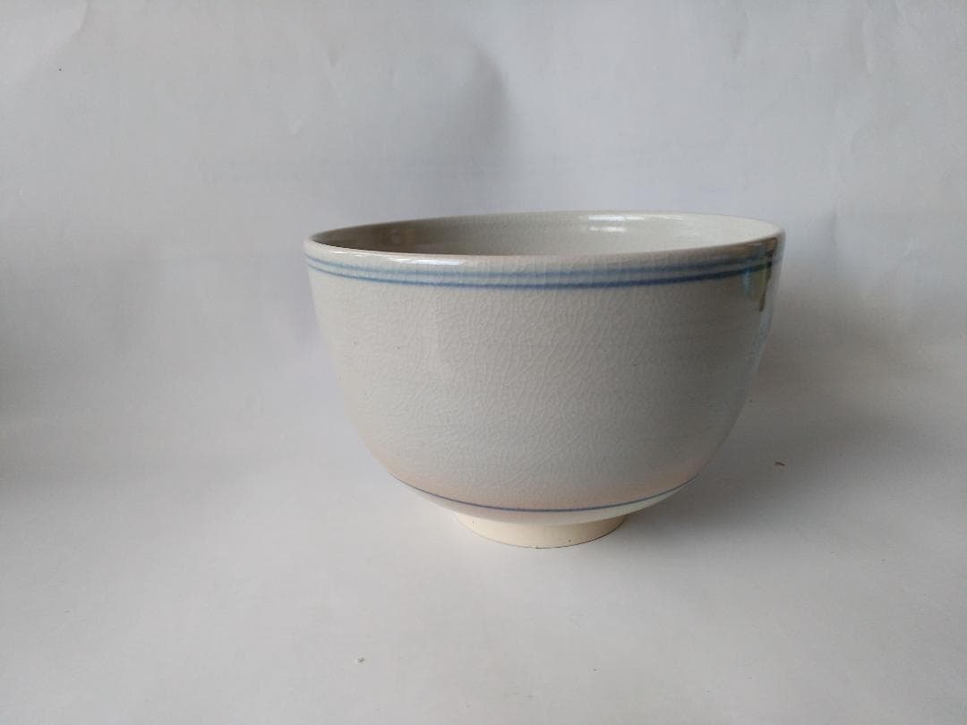 尾土焼 土居庄次 松竹梅ノ絵 茶碗 茶道具 共箱 共布 栞 新品 未使用 保管品