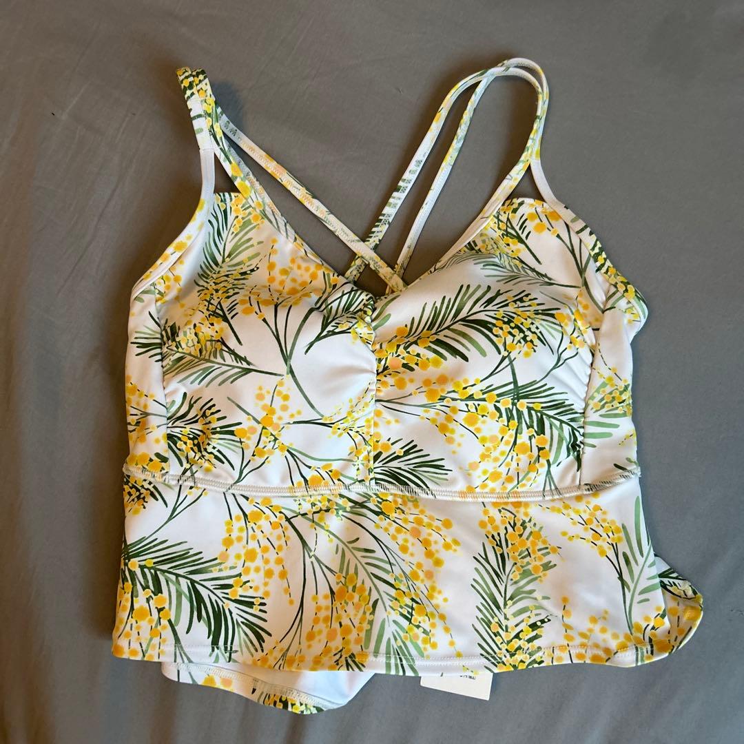 【SUKALA】スプリングフラワーフレアブラトップ ミモザ花柄 ヨガウェア S