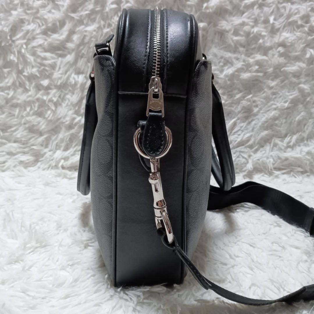 【美品】COACH シグネチャー PVC ブリーフケース ブラック 2way