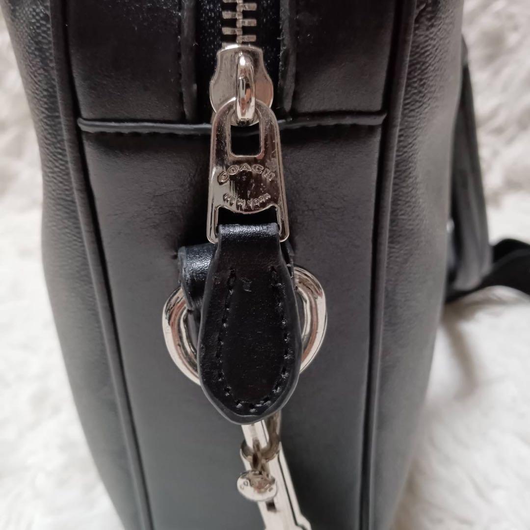 【美品】COACH シグネチャー PVC ブリーフケース ブラック 2way