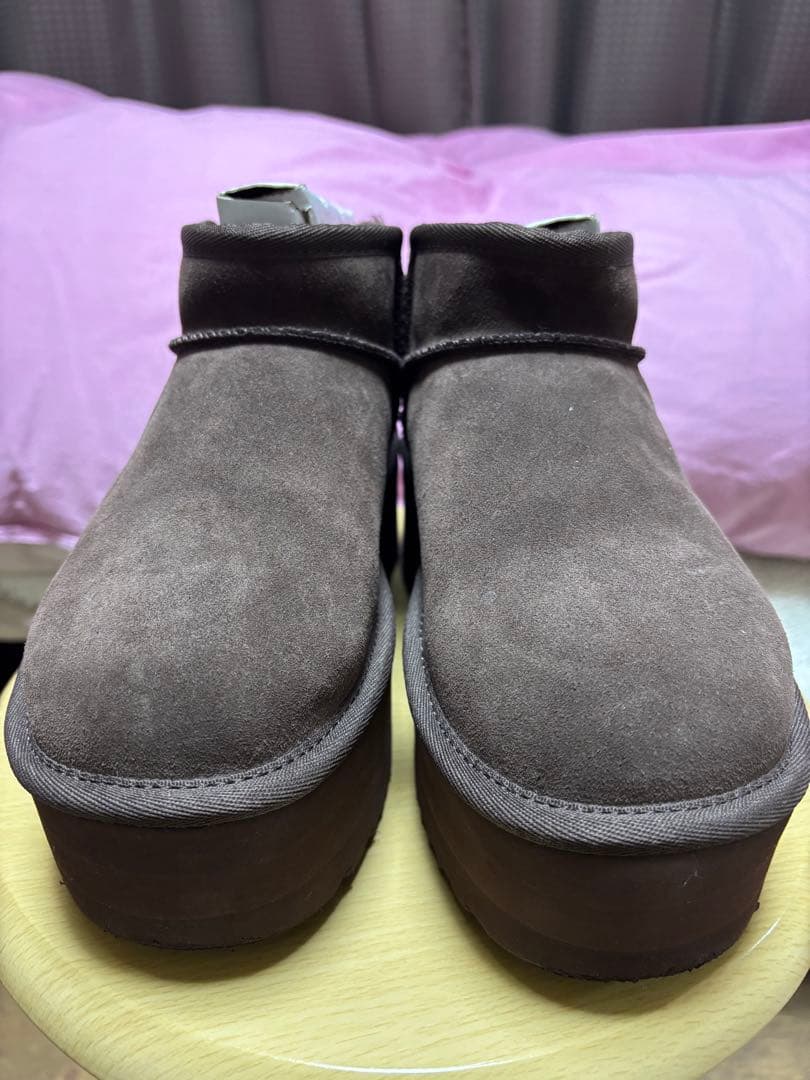 極美品　UGG アグ　ムートン ブーツ　厚底　茶色