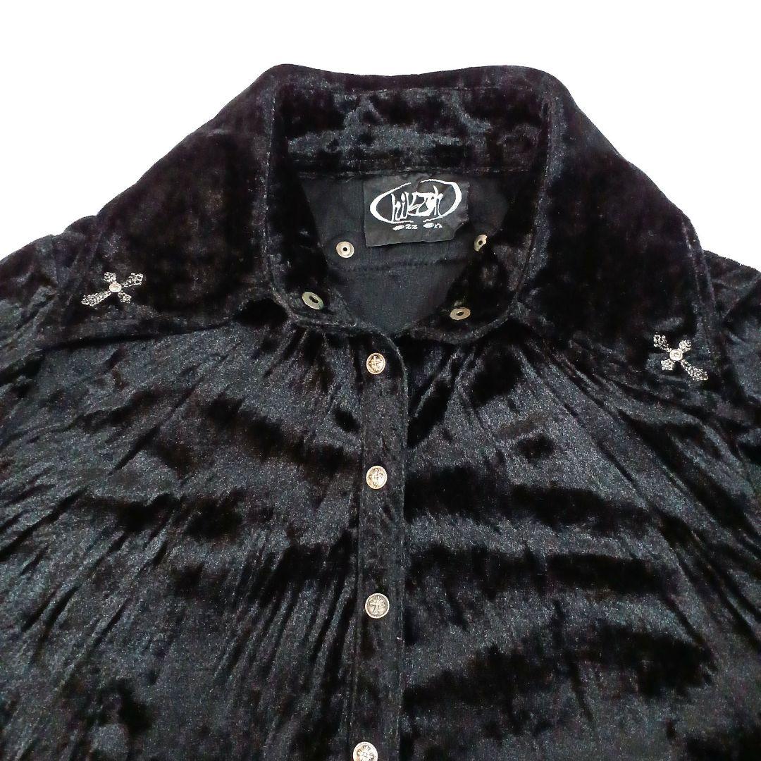 Ozz On オッズオン hikozoh ベルベット 長袖シャツ ブラック