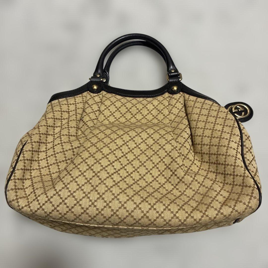 【美品】 GUCCI スーキー ディアマンテ キャンバス レザー バッグ