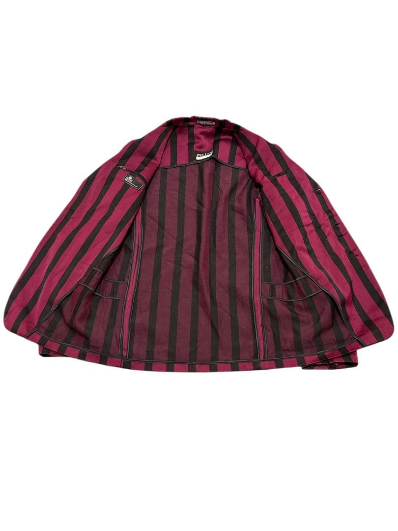 t*t様 売り切り　英国製 スクールジャケット 赤　黒 ストライプ ヴィンテージ