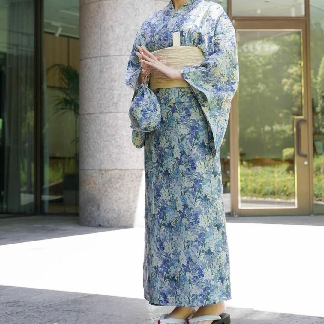 新品同様【定価2.6万】浴衣 兵児帯セットLiberty Fabric HUIT