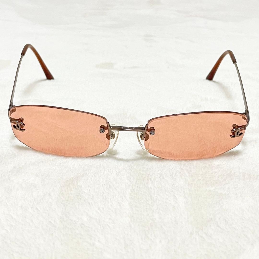 美品 CHANEL シャネル サングラス リムレス ココマーク 希少モデル