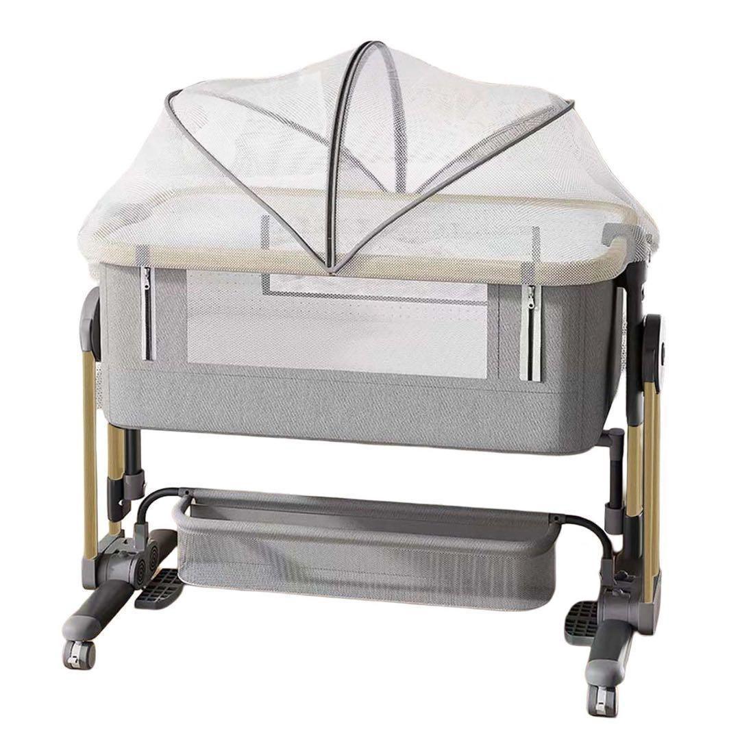 大特価！ 多機能ベビーベッド 折りたたみ式 高さ調整 新生児ベッド 多機能 新品