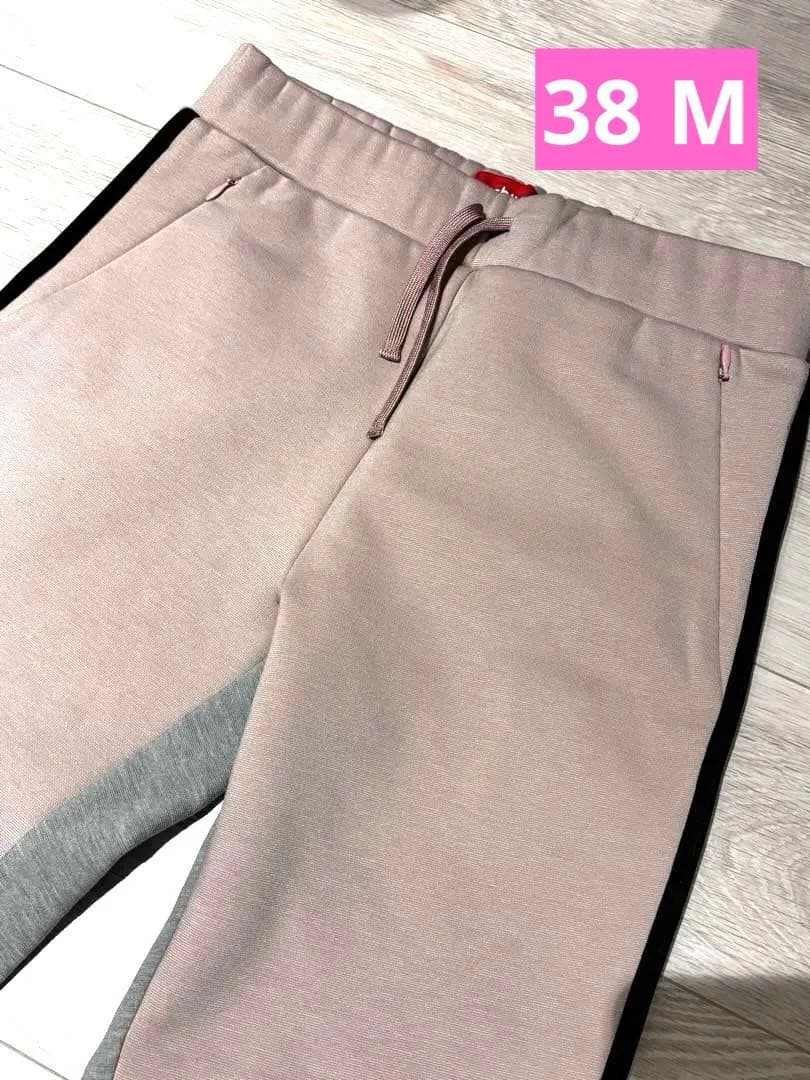 美品アルチビオ 裏起毛バイカラーパンツ ピンク 38 M スウェット