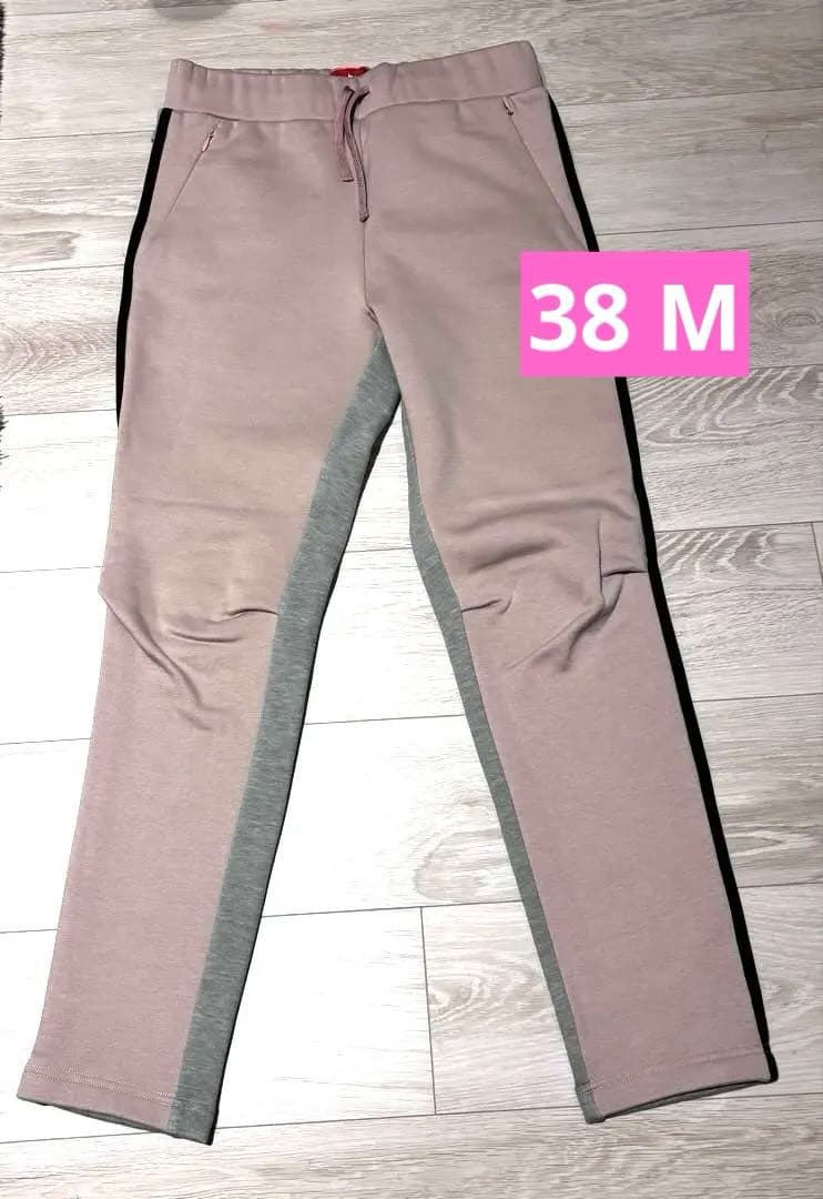 美品アルチビオ 裏起毛バイカラーパンツ ピンク 38 M スウェット